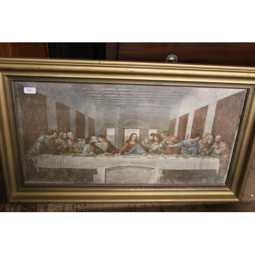 454 - A antique framed Medici Society print. 58cmX97cm postage unavailable.