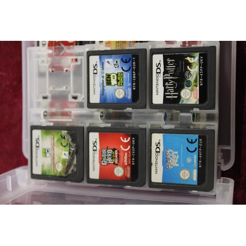 257 - Seventeen Nintendo DS games in a case