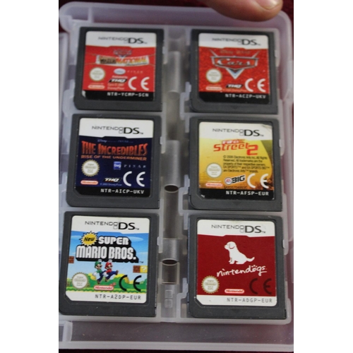 257 - Seventeen Nintendo DS games in a case