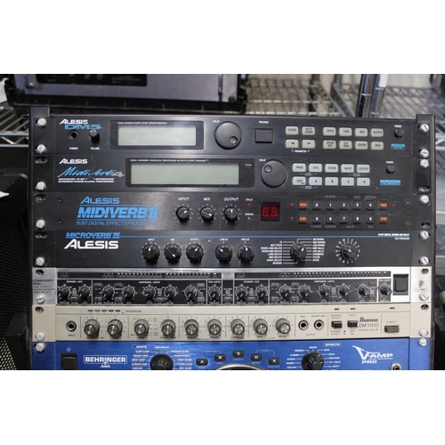 95 - A rack of professional music industry electricals postage unavailable..