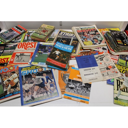 221 - A large selection of vintage football programmes and magazines including cup finals etc