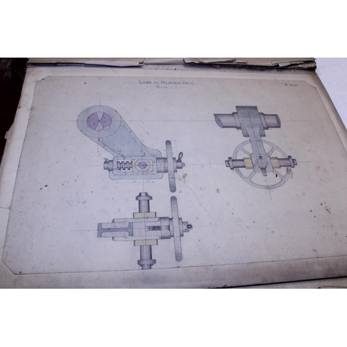 1 - A Victorian folder full of hand drawn machine construction parts dated 1898-1899