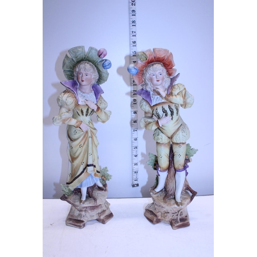 2 - Two vintage Dresden bisque figures (one with damage)