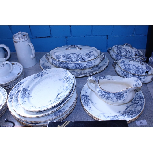 25 - A Victorian Avon B&L dinner service, shipping unavailable