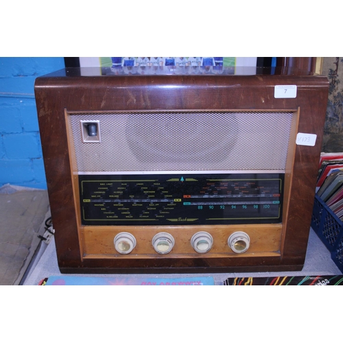 7 - A vintage Bush valve radio in working order, shipping unavailable