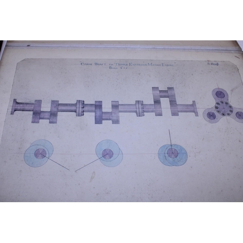 1 - A Victorian folder full of hand drawn machine construction parts dated 1898-1899