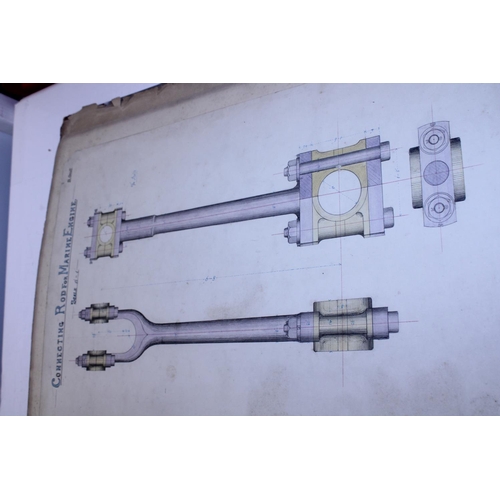 1 - A Victorian folder full of hand drawn machine construction parts dated 1898-1899