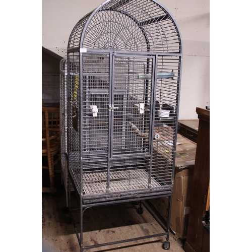 412 - A large metal bird/parrot cage, shipping unavailable