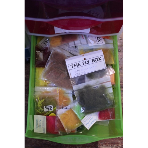 145 - A eight drawer storage cabinet full of fly fishing accessories including feathers etc. Postage unava... 