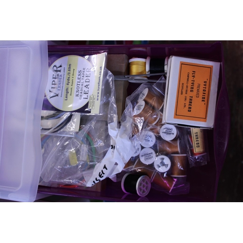 146 - A eight drawer storage cabinet full of fly fishing accessories including feathers etc. Postage unava... 