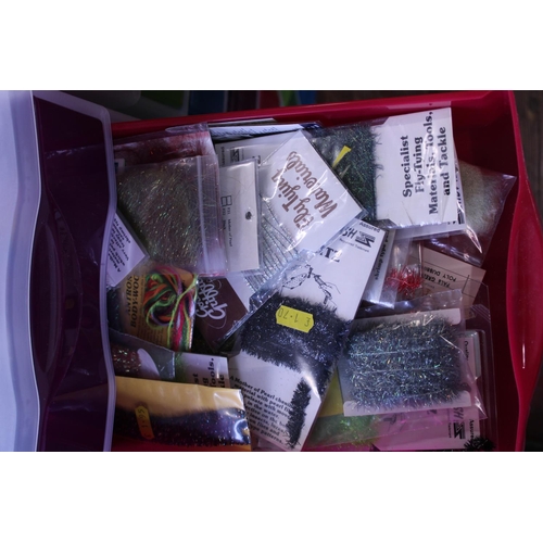 147 - A eight drawer storage cabinet full of fly fishing accessories including feathers etc. Postage unava... 