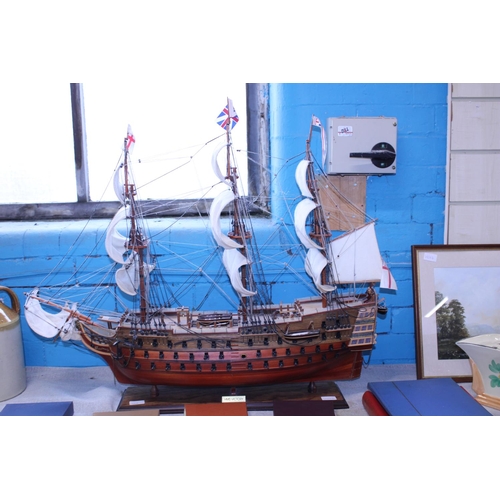 36A - A large hand built model of HMS Victory.  Postage unavailable