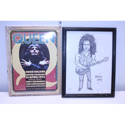 55 - Two pieces of pop group Queen related ephemera