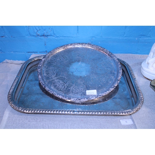 6 - Two good quality silver plated trays