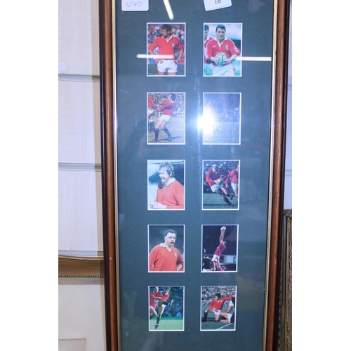 66 - A selection of collectable framed British Lions collectors cards