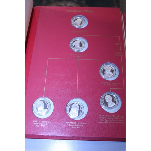 316 - A complete set of The Kings and Queens of England first edition stirling silver proof set 43 coins i... 