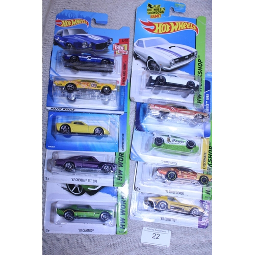 22 - Ten Hot Wheels die-cast models