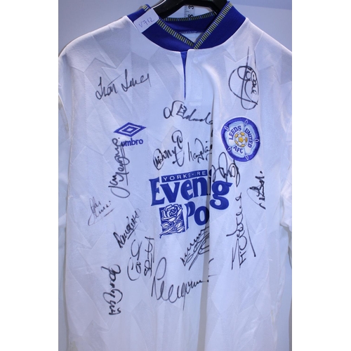 429 - A Leeds United Football signed shirt signed by the players from the late 1980's. From the collection... 