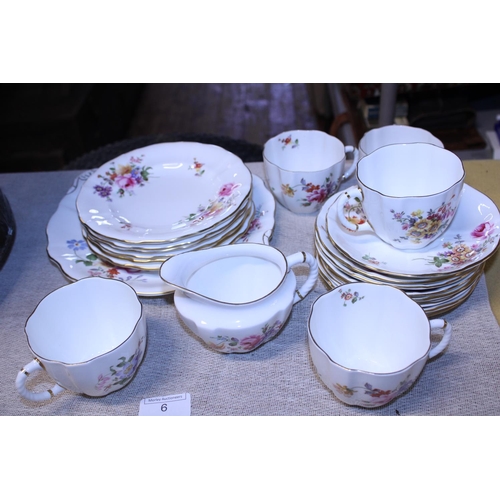 6 - A Royal Crown Derby part tea service (Derby Posies)