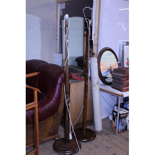 88 - Two vintage wooden floor lamps