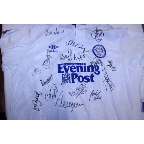 429 - A Leeds United Football signed shirt signed by the players from the late 1980's. From the collection... 