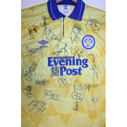 430 - A Leeds United Football shirt signed by the players from the late 1980's. From the collection of Ex ... 