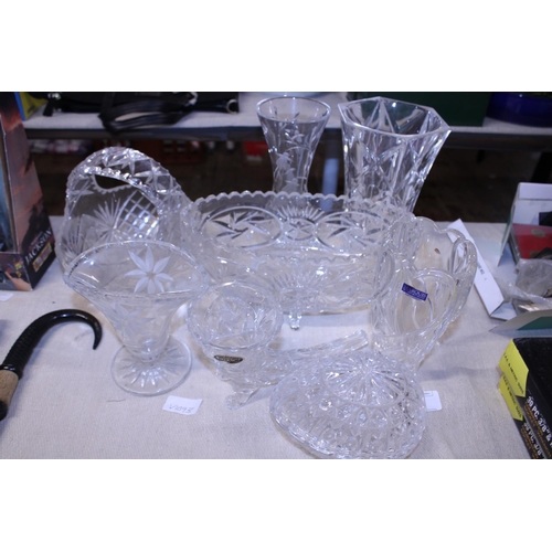 34 - A selection of assorted cut glass, shipping unavailable