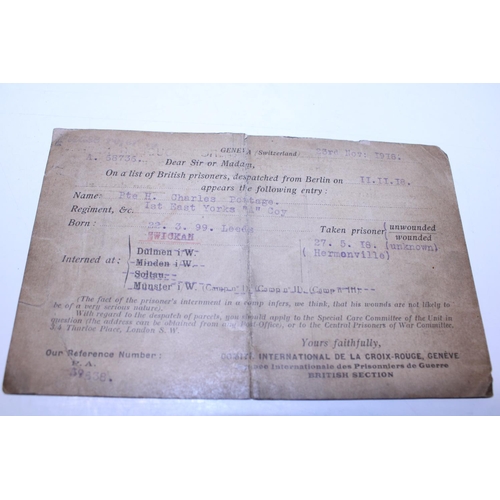 53 - A selection military related ephemera and other items including POW documents.