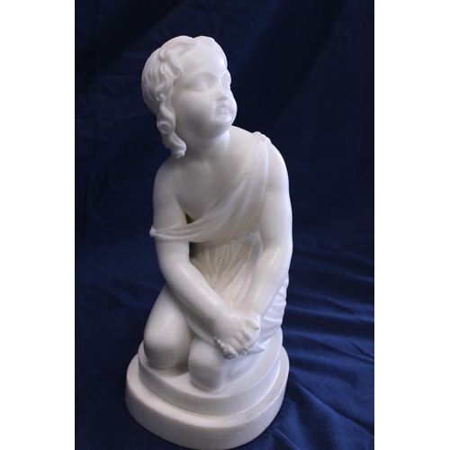 235 - A Carrera marble figure of a young lady by Joseph Gott (Leeds born 1786-1836) h30 approx, signed in ... 