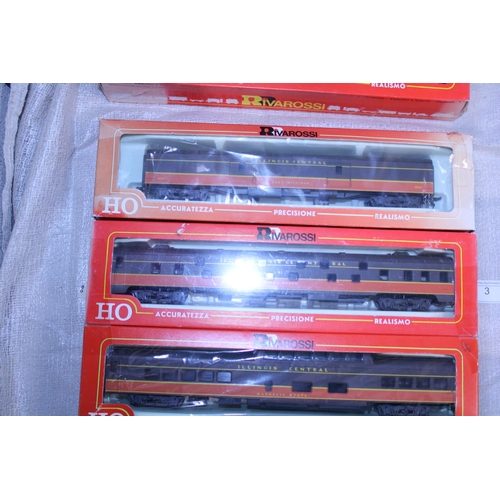 2 - A Rivarossi HO gauge locomotive and two carriages