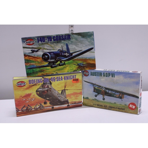 23 - Three assorted Airfix aircraft model kits (complete)