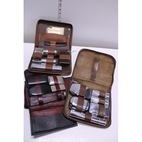 127 - Three vintage men's grooming sets (look complete)