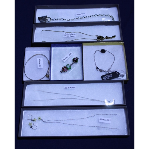 114 - A selection of 925 silver jewellery and other items