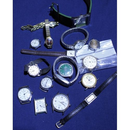 123A - A box of assorted watch bodies and straps etc