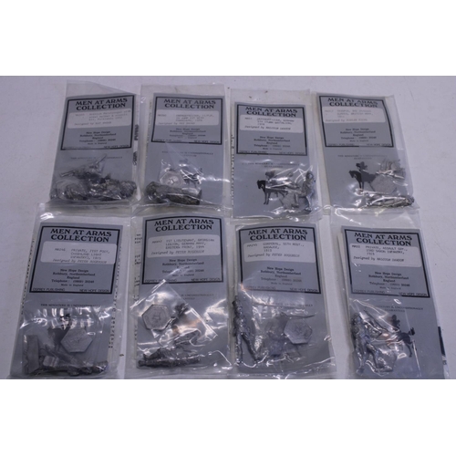 176 - Eight military sealed Men at Arms collection metal figures