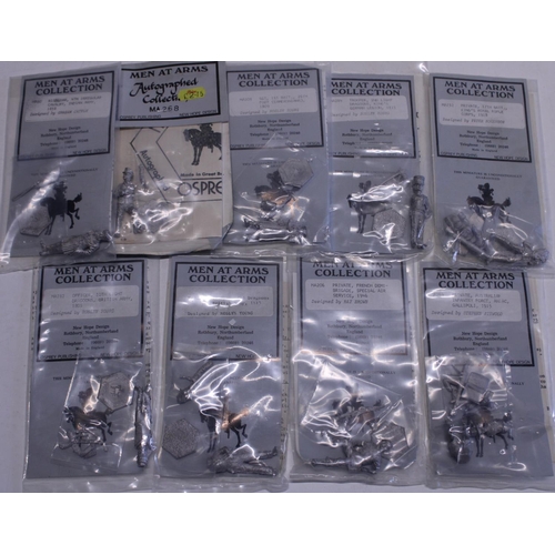 196 - Nine sealed Men at Arms Collection metal military figures