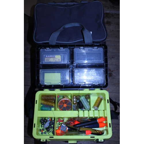 209 - A SeaMax fishing box and contents of fishing accessories, shipping unavailable