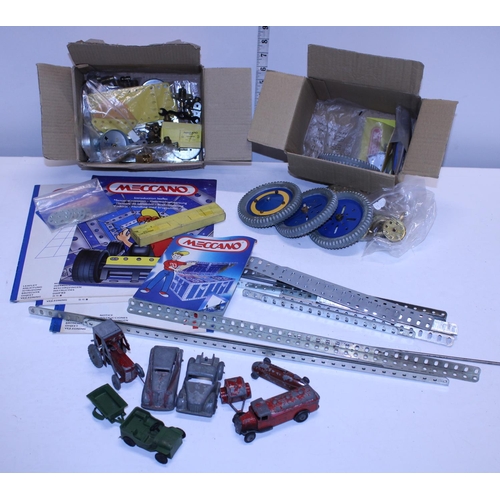 217 - A box of assorted Meccano and die-cast models