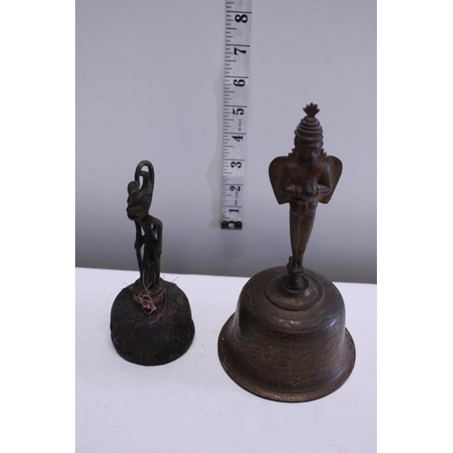 274 - A pair of antique Oriental brass bells