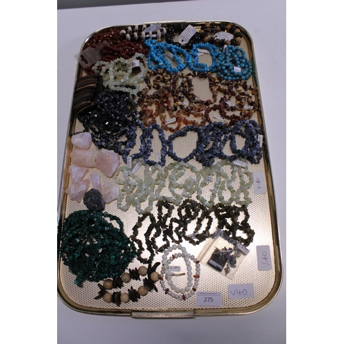 275 - A large selection of semi-precious stone jewellery and agates