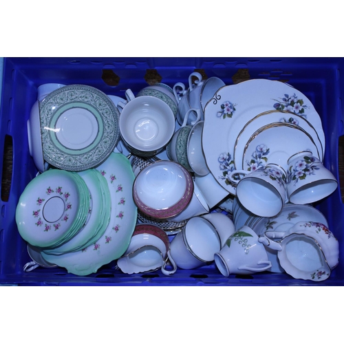 286 - A large selection of part bone china tea services, shipping unavailable