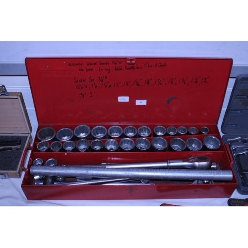 69 - A large heavy duty socket and wrench set, shipping unavailable