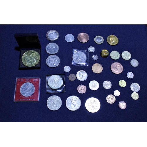 94 - A job lot of assorted coins and medals etc