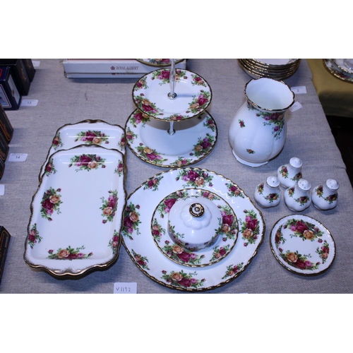 3 - A selection of Royal Albert Old Country Roses including cake stand, sandwich trays etc