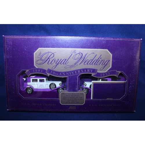 44 - A boxed Lledo Royal Wedding anniversary die-cast model set