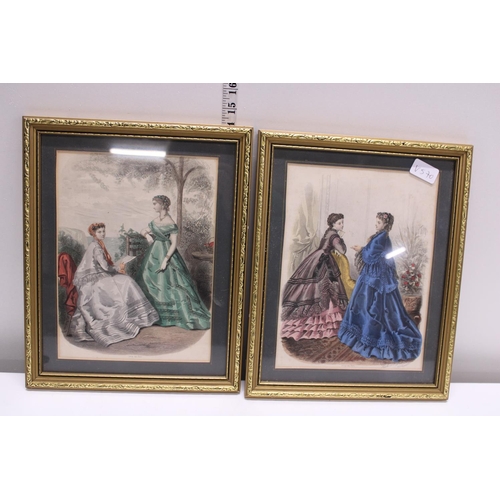 110 - A pair of coloured lithographs