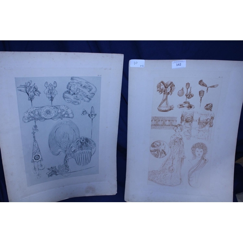 62 - Two Art Noveau lithographs