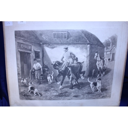 70 - A large lithograph - The Tail of a Hunter 19th century shipping unavailble