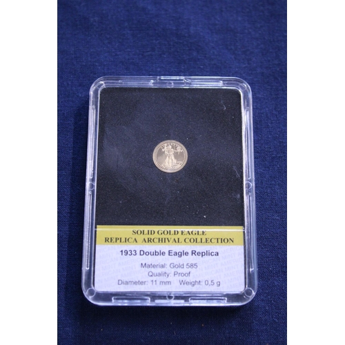 224 - A 14ct gold commemorative coin 0.5g