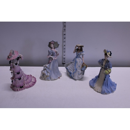 24 - Four Coalport ladies